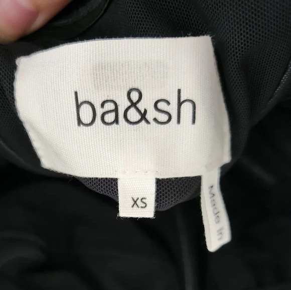 Ba&sh Maelle Embellished Sequin Strapless Bodycon Mini Dress Silver Black XS - Picture 7 of 8